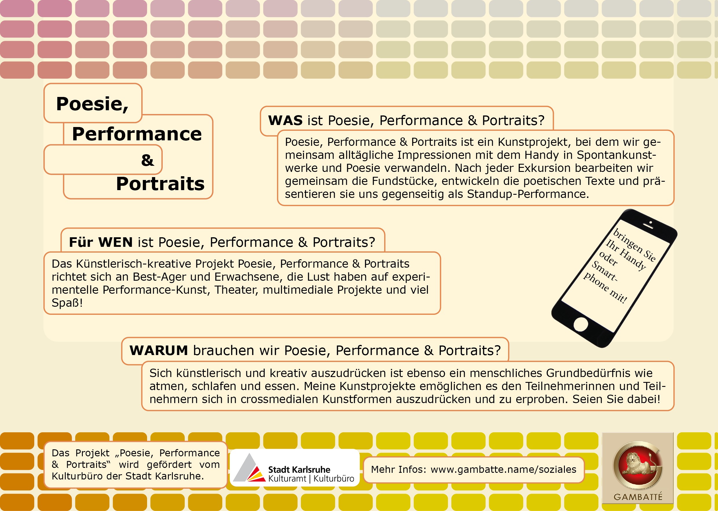 Flyer Poesie Performance Portraits Seite 1